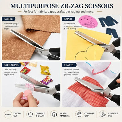 🏆Limited Time Sale 49% OFF 🧵✂️Stainless Steel Pinking Shears – 9.1" Zig Zag Fabric Scissors for Sewing, Quilting, Dressmaking & DIY Crafts