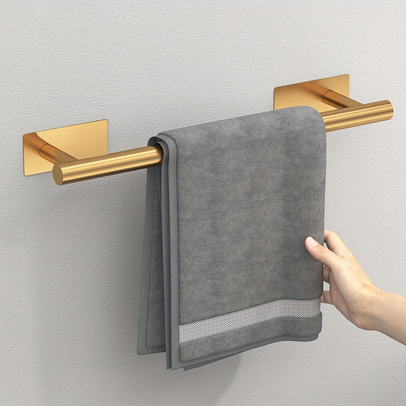 1-piece bathroom towel rack, wall-mounted, stainless steel.