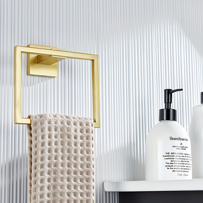 Two-piece elegant gold stainless steel bathroom accessory set